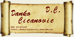 Danko Čičanović vizit kartica